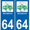 64 Pau logo sticker plate registration city