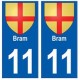 11 Bram   blason ville autocollant plaque