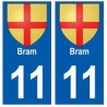 11 Bram   blason ville autocollant plaque
