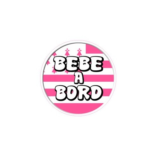 Bébé à bord fille Bretagne breizh autocollant adhésif sticker