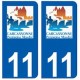 11 Caracassonne logo ville autocollant plaque