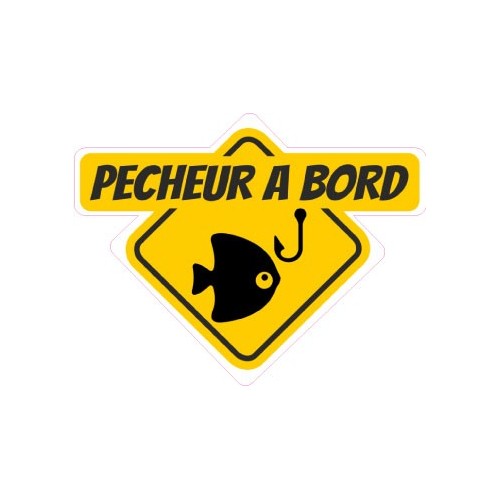 Pêcheur à bord autocollant adhésif sticker