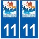 11 Caracassonne logo ville autocollant plaque