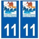 11 Caracassonne logo ville autocollant plaque