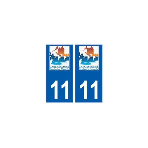 11 Caracassonne logo ville autocollant plaque