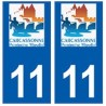 11 Caracassonne logo ville autocollant plaque