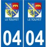 04 le Touyet Ubraye autocollant plaque immatriculation auto ville sticker