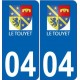 64 Pau placa etiqueta de registro de la ciudad
