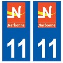 11 Narbonne logotipo de la ciudad de la etiqueta engomada de la placa