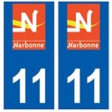 11 Narbonne  logo ville autocollant plaque