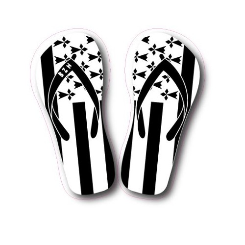 Tongs drapeau Breizh Bretagne 2275 autocollant sticker