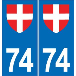 74 Haute Savoie autocollant sticker plaque immatriculation voiture auto sans texte