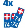 74 Haute Savoie autocollant sticker plaque immatriculation voiture auto sans texte