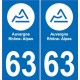 63 Puy-De-Dome sticker plaque immatriculation auto department sticker Auvergne-Rhône-Alps logo, 3
