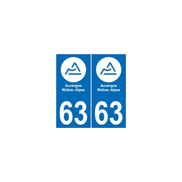 63 Puy-De-Dome sticker plaque immatriculation auto department sticker Auvergne-Rhône-Alps logo, 3