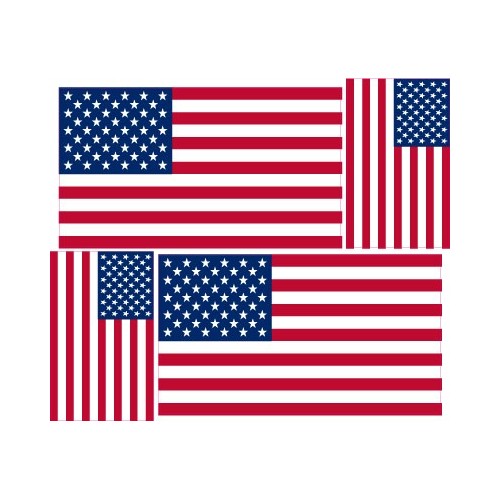 Autocollant Drapeau USA états-Unis Amérique sticker flag lot 4 stickers