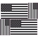 Autocollant Drapeau USA états-Unis Amérique sticker flag  - 4 stickers Noir blanc logo 63