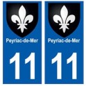 11 Peyriac-de-Mer blason ville autocollant plaque