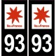 93 Seine Saint Denis sticker plate