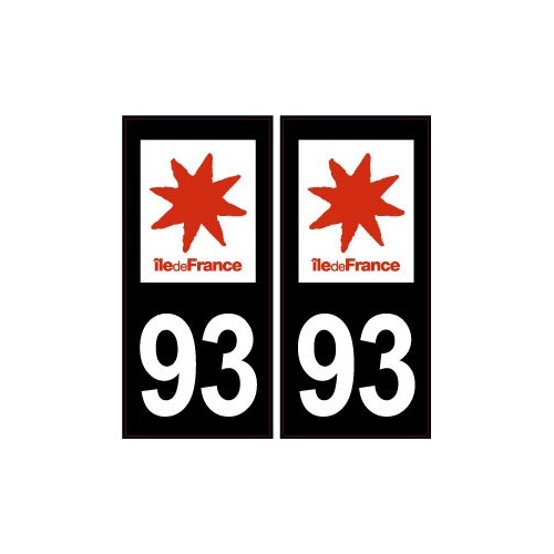 93 de Seine Saint Denis de la etiqueta engomada de la placa