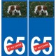 Chien chiot épagneul 03 sticker autocollant plaque immatriculation auto