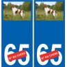 Chien épagneul debout 90 sticker autocollant plaque immatriculation auto
