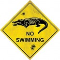 Autocollant Sticker Panneau Route Australie Crocodile no Swimming logo numéro 12 -