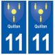11 Quillan  blason ville autocollant plaque