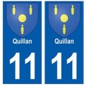 11 Quillan  blason ville autocollant plaque