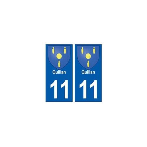 11 Quillan  blason ville autocollant plaque
