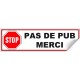 stop no pub pubblicità cassetta postale adesivo decalcomania logo 3