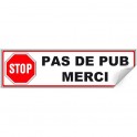 Stop Pub étiquette pour boite aux lettres logo 202 - Autocollant pas de pub merci sticker