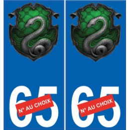 Blason Serpentard Poudlard Slytherin Hogwarts 20 sticker autocollant plaque immatriculation auto