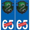 Blason Serpentard Poudlard Slytherin Hogwarts 20 sticker autocollant plaque immatriculation auto