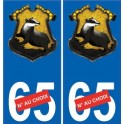 Blason Poufsouffle Poudlard Hufflepuff Hogwarts 22 sticker autocollant plaque immatriculation auto