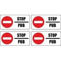 stop pub publicidad vasco de la etiqueta engomada
