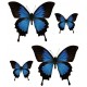 Set 4X Autocollant Sticker Papillon logo 28 déco Voiture Moto Deco Papillon Bleu Noir frigo