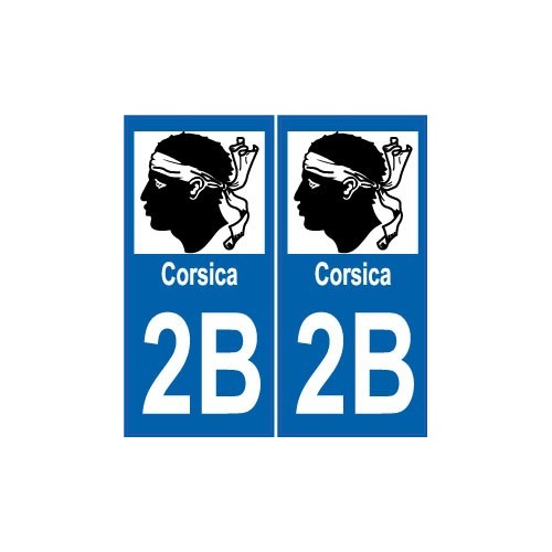 2B Corse Corsica autocollant plaque sticker plaque immatriculation auto