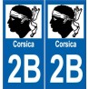 2B Corse Corsica autocollant plaque sticker plaque immatriculation auto