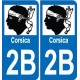 2B Corse aufkleber platte
