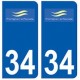 34 Frontignan logo autocollant plaque immatriculation ville