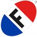 Autocollant F drapeau ovale France sticker Bleu Blanc Rouge