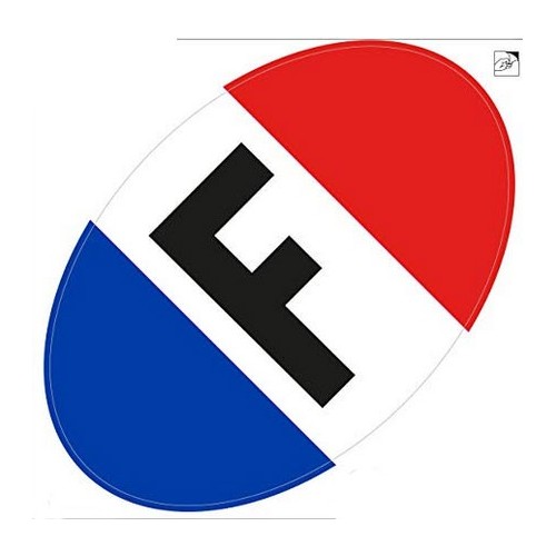 Autocollant F drapeau ovale France sticker Bleu Blanc Rouge