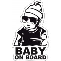 Autocollant baby on board lunette logo6369 Bord Bébé sticker