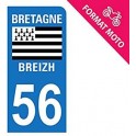 56 Bretagne Moto sticker autocollant plaque plaque immatriculation