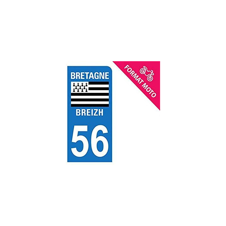 56 Bretagne Moto sticker autocollant plaque plaque immatriculation