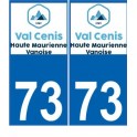 73 Val Cenis logo autocollant plaque immatriculation auto ville sticker