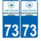 73 Val Cenis logo autocollant plaque immatriculation auto ville sticker