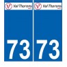 73 Val Thorens logo autocollant plaque immatriculation auto ville sticker