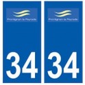 34 Frontignan logo autocollant plaque immatriculation ville